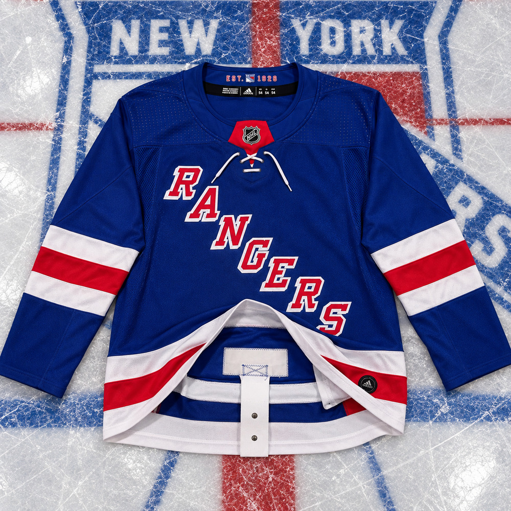 New York Rangers Adidas Primegreen Authentic Home Jersey Blue Blank Sz 54 XL NHL